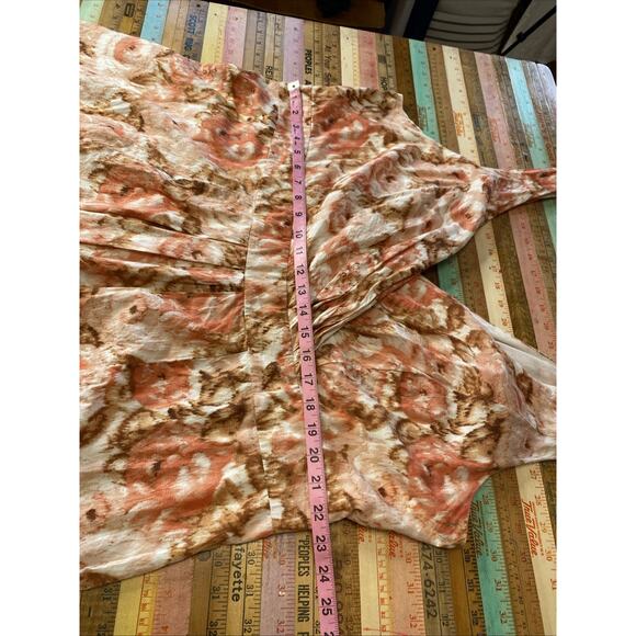 Lands' End Floral Smocked Tank Dress 3X 24W Plus Size Midi V-Neck 100% Cotton - Picture 11 of 11